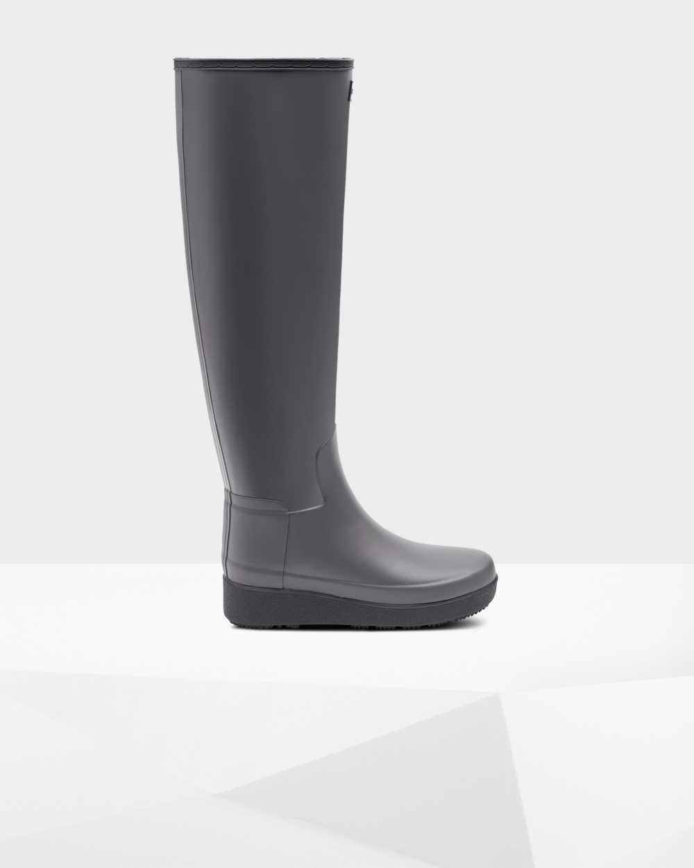 Hunter Women's Refined Slim Fit Creeper Knee-High Boots Grey,XGQY34261